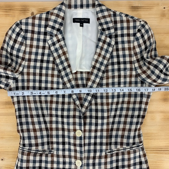 Mario Matteo Linen Check Blazer Sz M - Picture 12 of 15